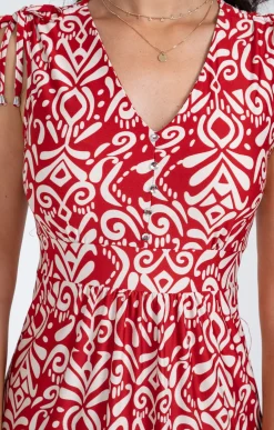 Robe en maille longue nouettes épaules -