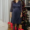 ROBE FETE EN MAILLE LEGERE METALISSEE -