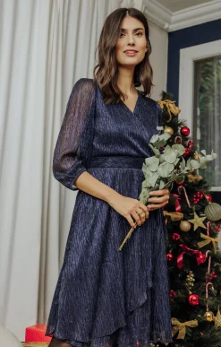 ROBE FETE EN MAILLE LEGERE METALISSEE -