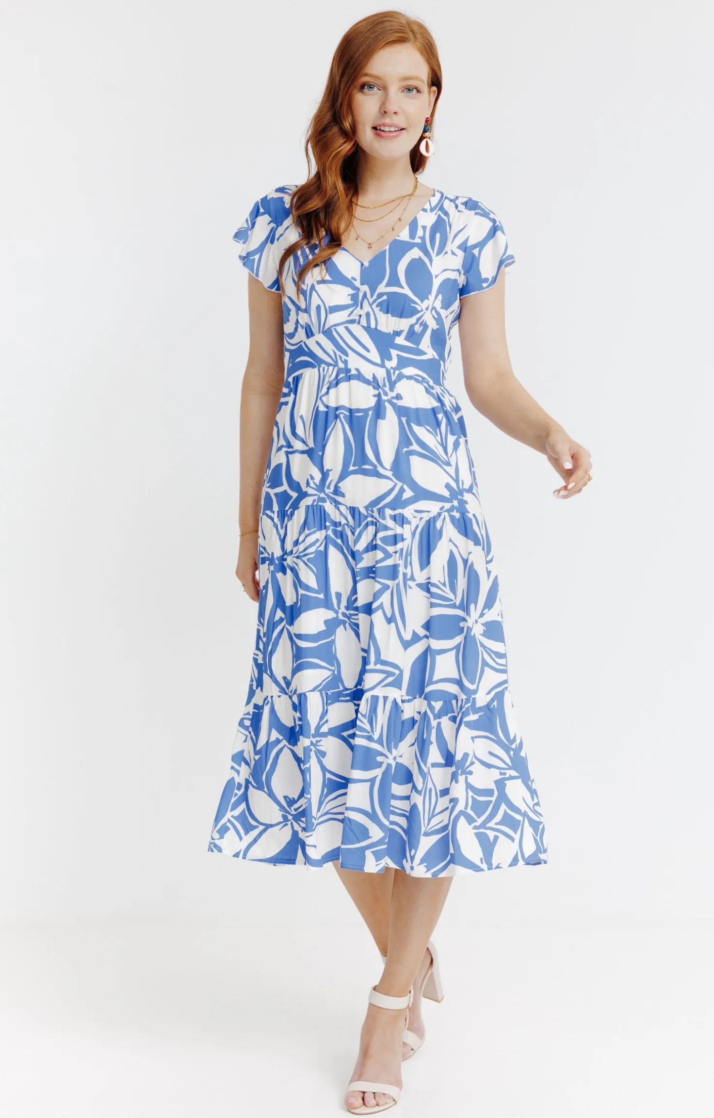 ROBE LONGUE IMPRIMEE DOUBLEE COTON -