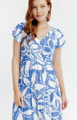 ROBE LONGUE IMPRIMEE DOUBLEE COTON -