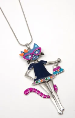 Sautoir pendentif chat -