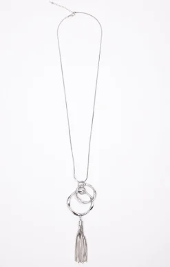 Sautoir pendentif double cercle -