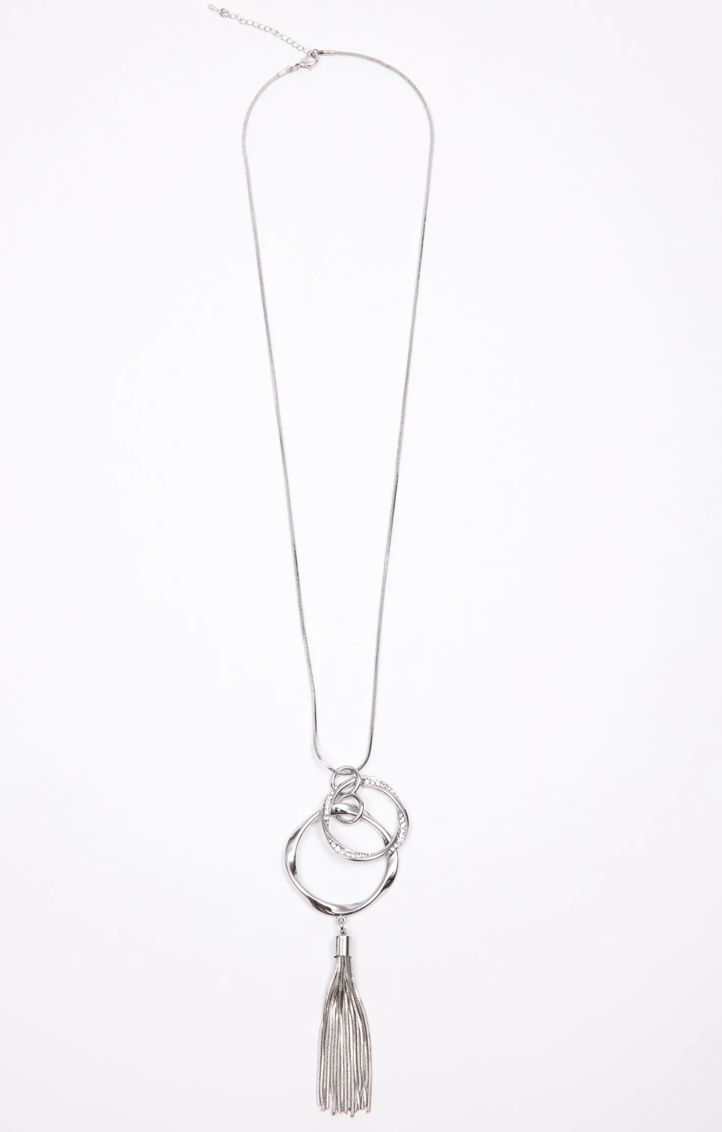 Sautoir pendentif double cercle -