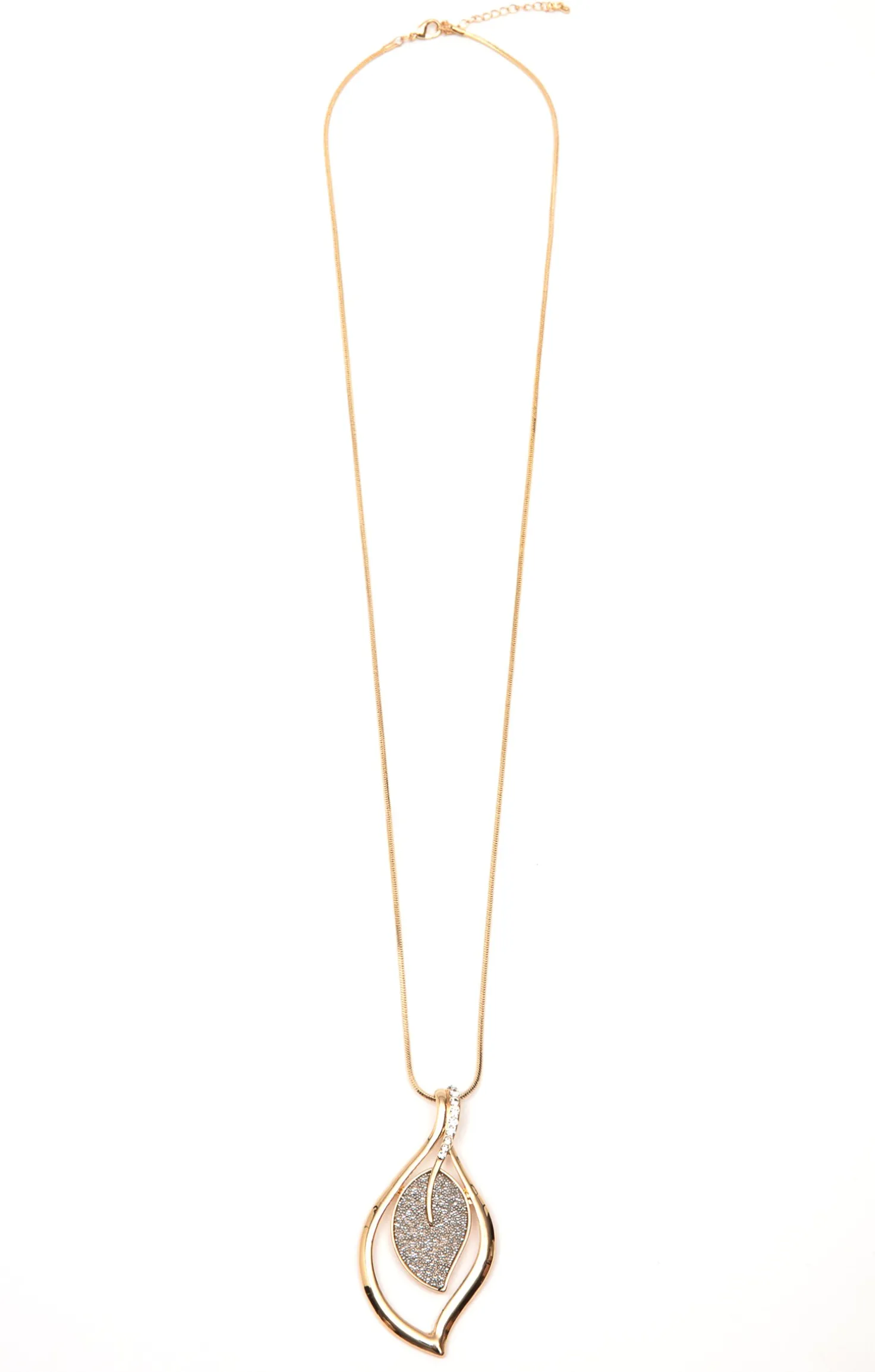 Sautoir pendentif feuille -