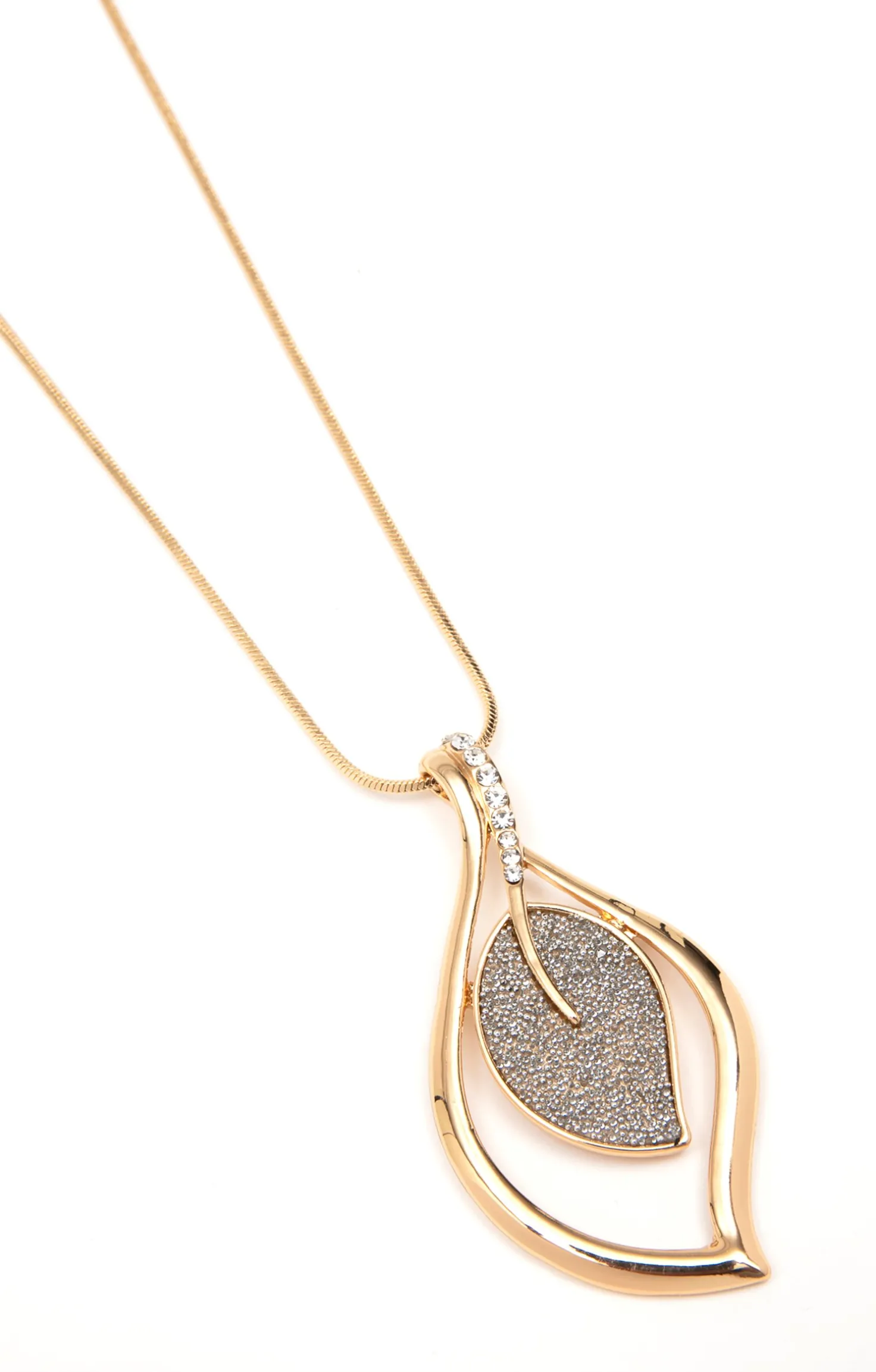 Sautoir pendentif feuille -