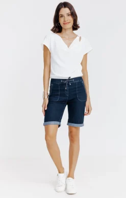 Short coupe jogging en denim brut -