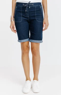 Short coupe jogging en denim brut -