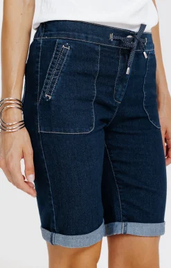 Short coupe jogging en denim brut -