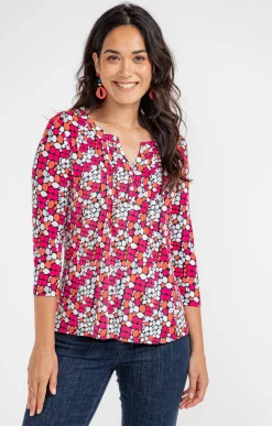TEE-SHIRT COL MAO AVEC PLIS -