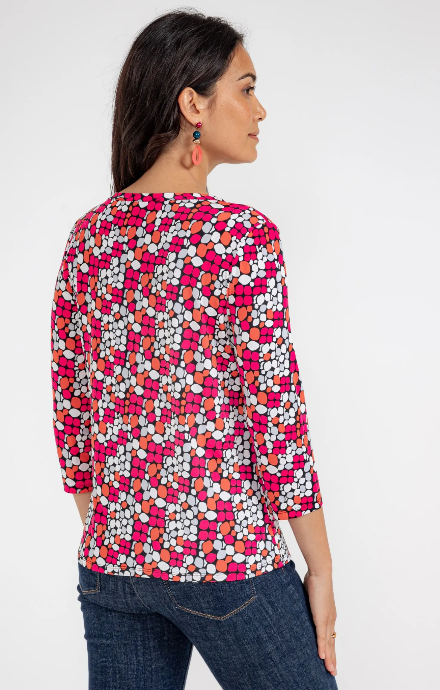 TEE-SHIRT COL MAO AVEC PLIS -