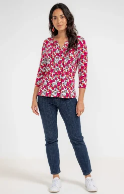 TEE-SHIRT COL MAO AVEC PLIS -