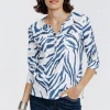 Tee-shirt col mao imprimé -