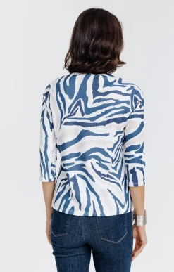 Tee-shirt col mao imprimé -