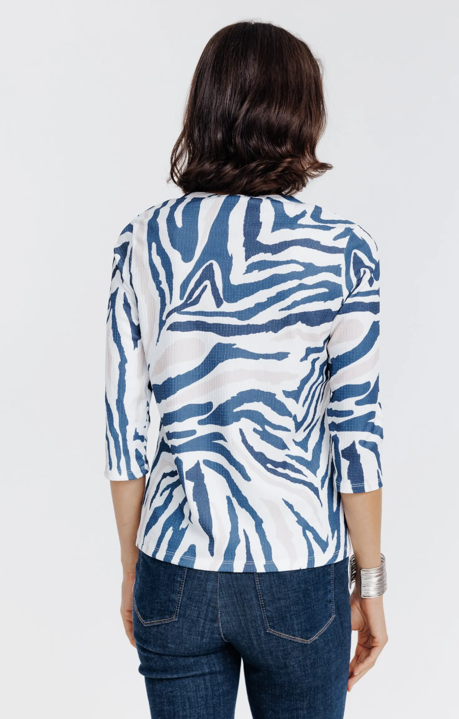 Tee-shirt col mao imprimé -