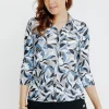 TEE-SHIRT COL POLO IMPRIME GEOMETRIQUE -