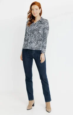 TEE-SHIRT COL POLO IMPRIME PEAU DE BETE -