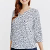 Tee-shirt col V imprimé -