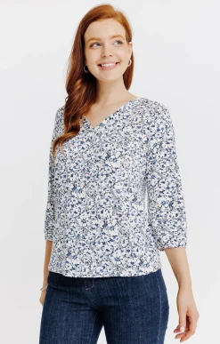 Tee-shirt col V imprimé -