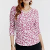 Tee-shirt col V imprimé -
