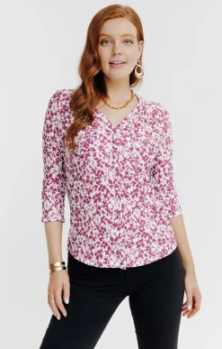 Tee-shirt col V imprimé -