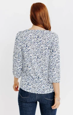 Tee-shirt col V imprimé -