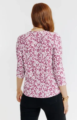 Tee-shirt col V imprimé -
