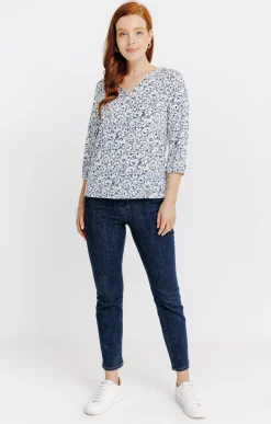 Tee-shirt col V imprimé -