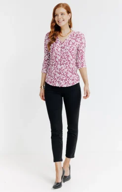Tee-shirt col V imprimé -