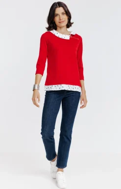 Tee-shirt 2-en-1 col chemise -
