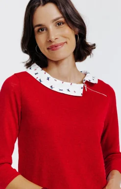 Tee-shirt 2-en-1 col chemise -