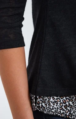Tee-shirt 2-en-1 col chemise -
