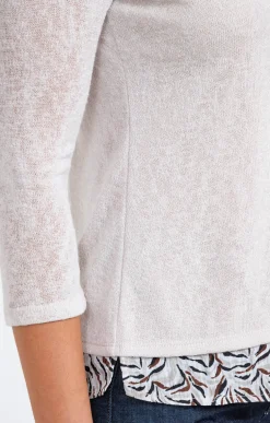 Tee-shirt 2-en-1 col chemise imprimée -
