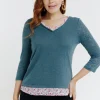Tee-shirt 2-en-1 col feston -