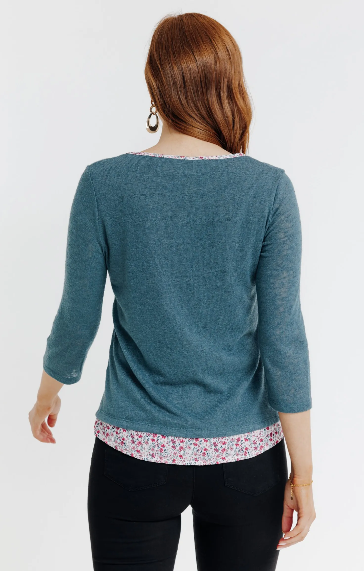 Tee-shirt 2-en-1 col feston -