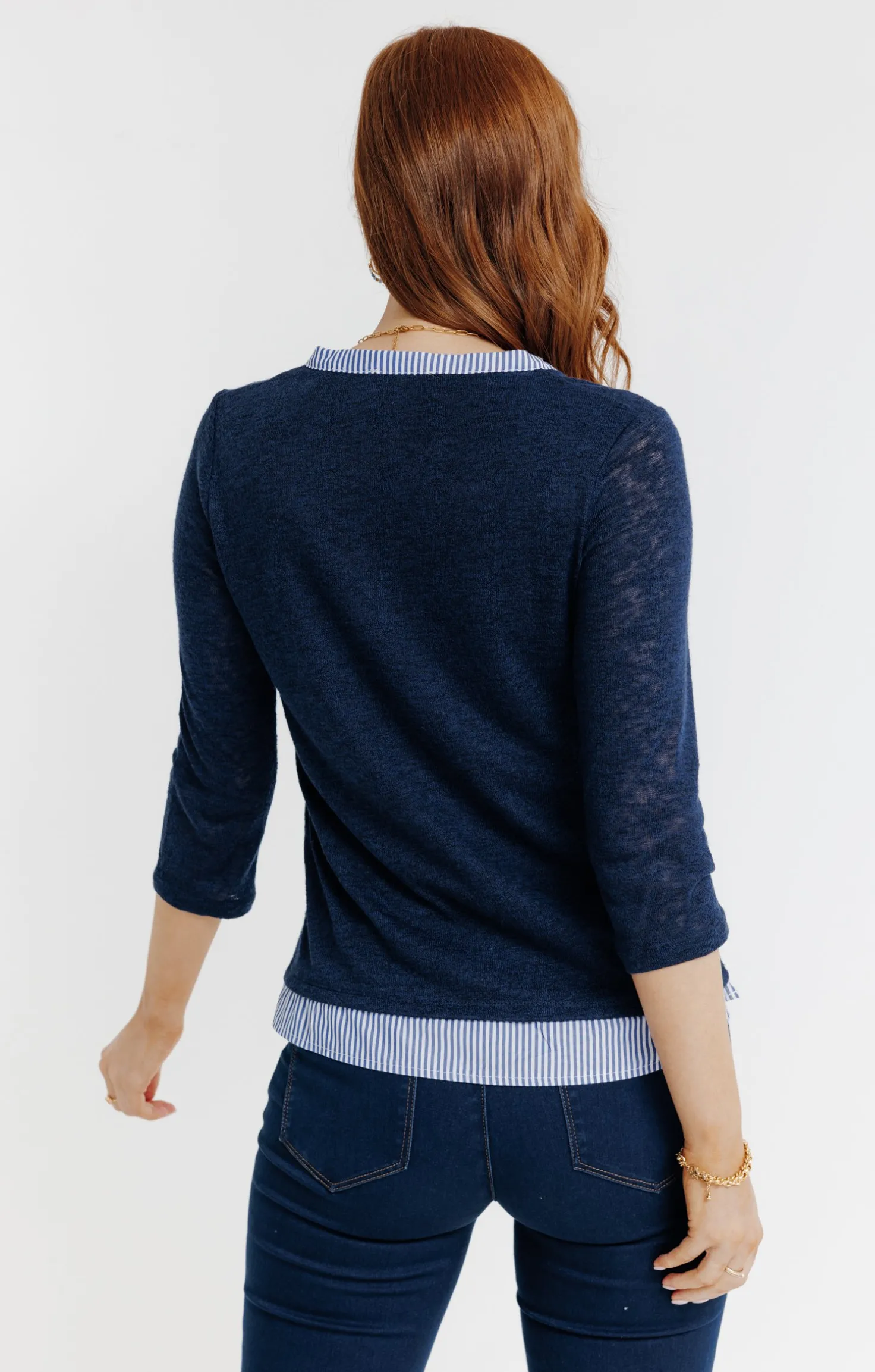 Tee-shirt 2-en-1 col mao -