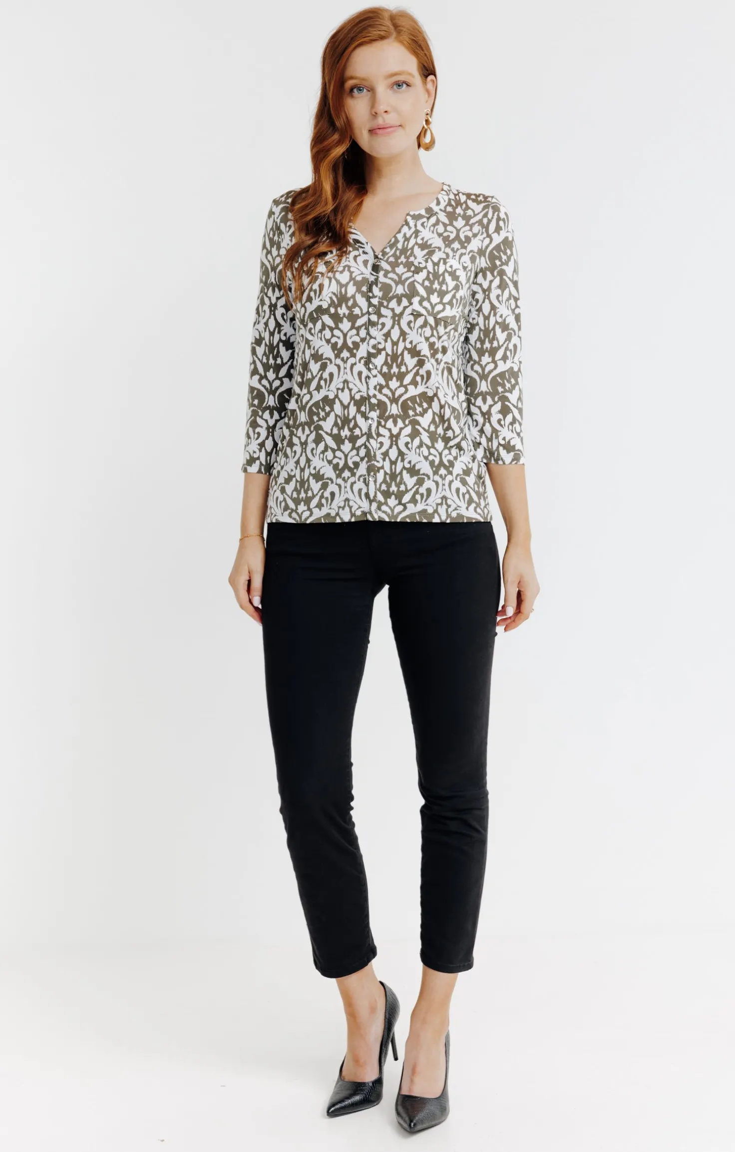 Tee-shirt hiver imprimé arabesque -