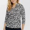 Tee-shirt imprimé col chemise -