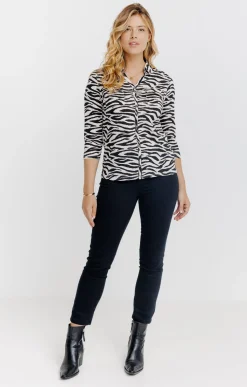 Tee-shirt imprimé col chemise -