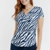 Tee-shirt imprimé col mao -