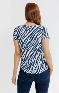Tee-shirt imprimé col mao -