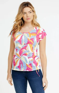Tee-shirt imprimé feuille graphique -