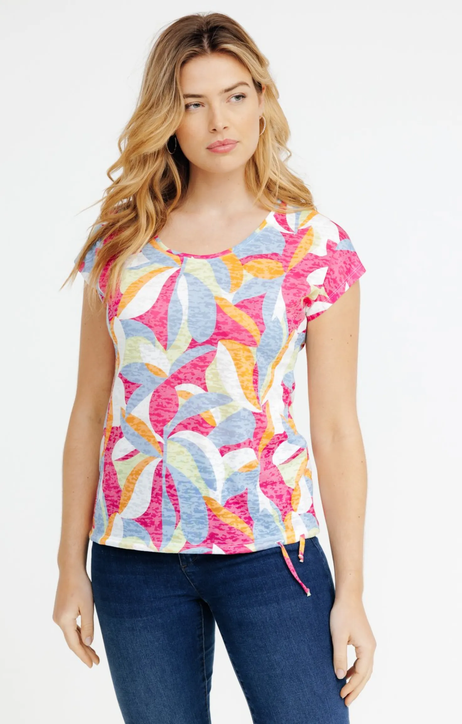 Tee-shirt imprimé feuille graphique -
