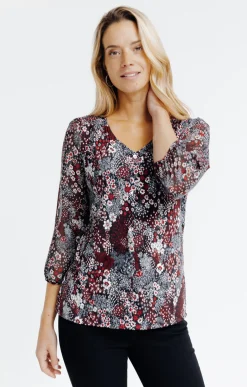 Tee-shirt imprimé manches 3/4 -