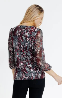 Tee-shirt imprimé manches 3/4 -