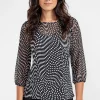 Tee-shirt imprimé mix matière -