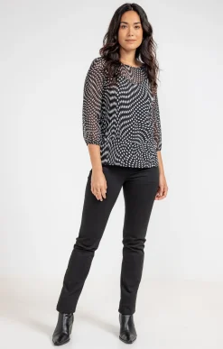 Tee-shirt imprimé mix matière -