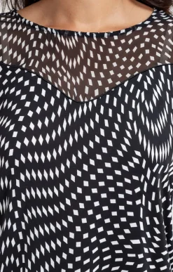 Tee-shirt imprimé mix matière -