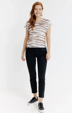 Tee-shirt imprimé placé col rond -