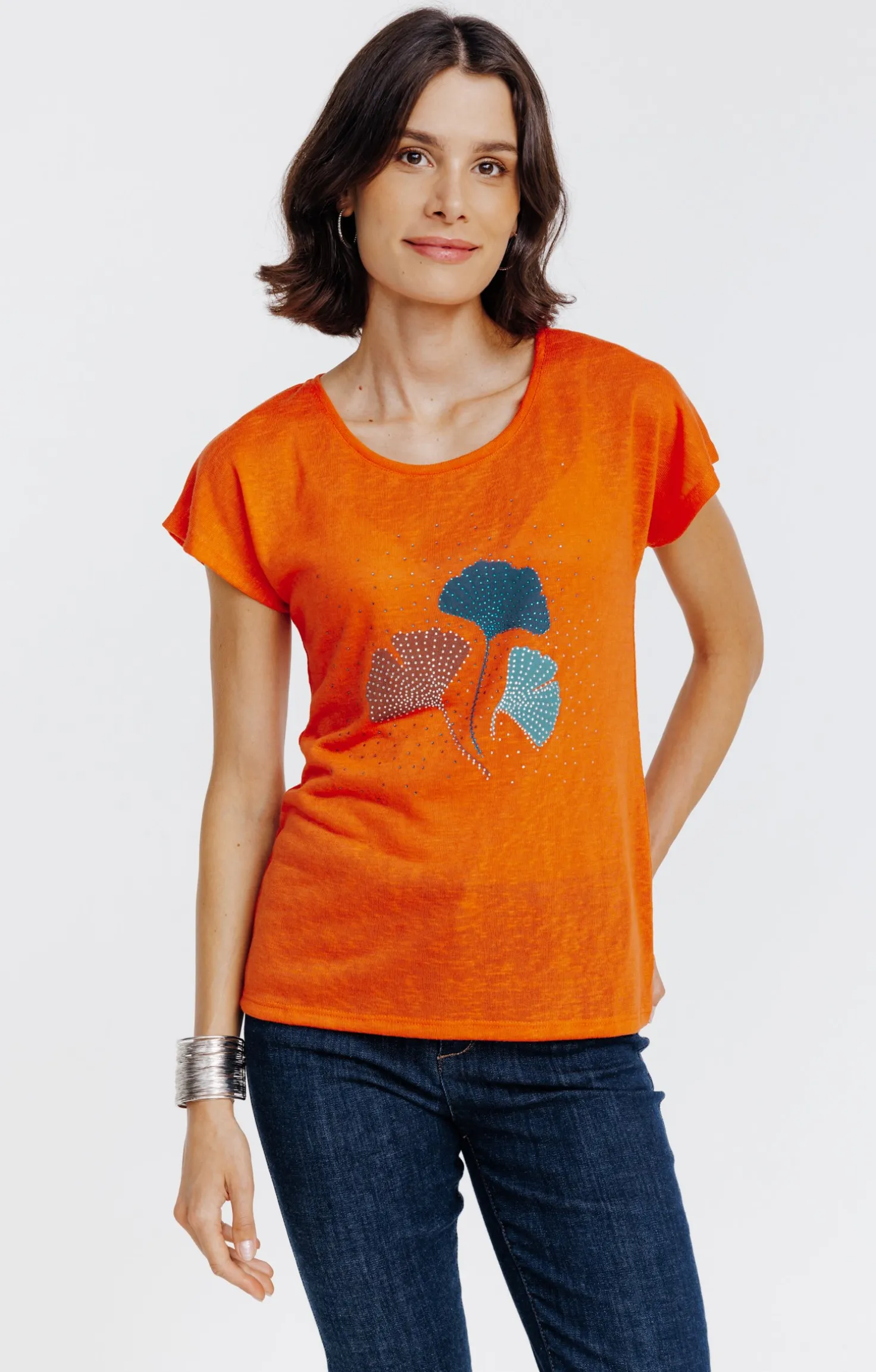 Tee-shirt imprimé strass -